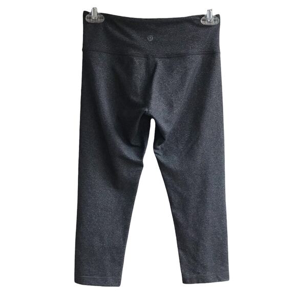 Lululemon Wunder Under Crops Leggings Size 4 Heather Gray Luon Mid Rise Tights - Picture 2 of 11